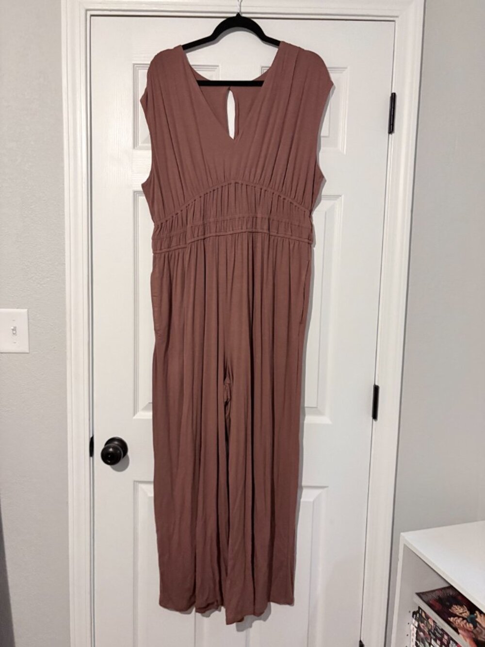 WOMENS BROWN ROMPER WITH POCKETS